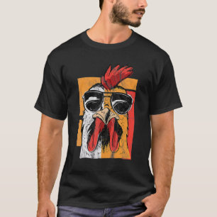 Koel Rooster met zonnebrillen Retro Chic T-shirt