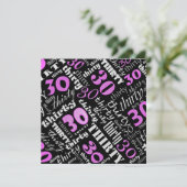 Koel Roze 30e uitnodiging van de Birthday Party (Staand voorkant)