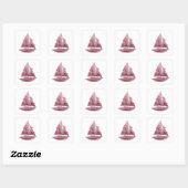 Koel roze abstract stickerprint vierkante sticker (Vel)