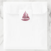 Koel roze abstract stickerprint vierkante sticker (Tas)