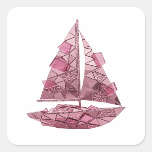 Koel roze abstract stickerprint vierkante sticker (Voorkant)
