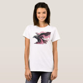 Koel Roze Abstracte Adelaar Kunstcompositie T-shirt (Voorkant volledig)