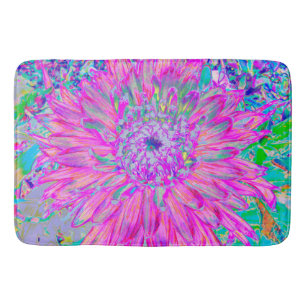 Koel Roze Blauw en Paarse Artistieke Dahlia Bloei Badmat