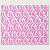 Koel roze en wit leuk patroon cadeaupapier (Vlak)