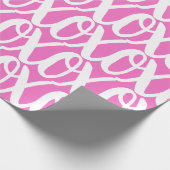 Koel roze en wit leuk patroon cadeaupapier (Hoek)