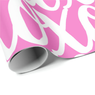 Koel roze en wit leuk patroon cadeaupapier