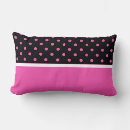 Koel roze en zwart, polka stippen. Jouw naam toevo Kussen