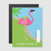 Koel Roze Flamingo Zomer Groet (Voorkant / Achterkant)