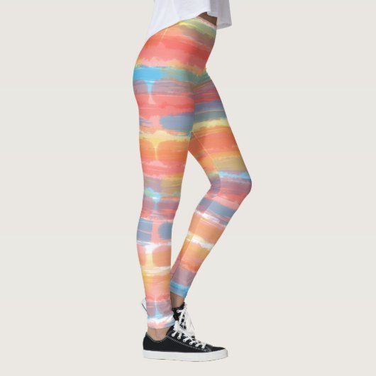 Koel roze geel blauw gestreept leggings (Rechts)
