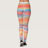 Koel roze geel blauw gestreept leggings (Achterkant)