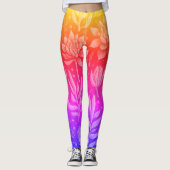 Koel roze geel verloop tuin succulenten flora leggings (Voorkant)