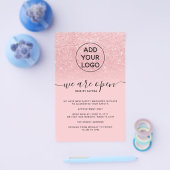 Koel roze glitters prijzen logo We're open Flyer (Enkel)