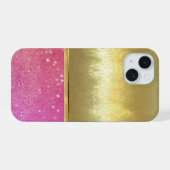 Koel roze goud ontwerp hoesje iPhone 15 case (Achterkant horizontaal)