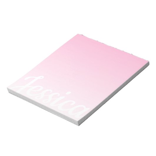 Koel  roze gradiënt ombre uw script notitieblok (Linkerzijde)