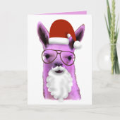 Koel roze Kerstlama! Kerstkaart Kaart (Voorkant)