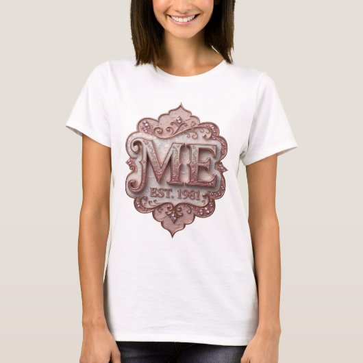 Koel Roze ME EST 1981 Print T-shirt (Voorkant)