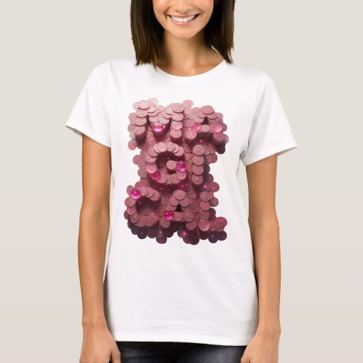 Koel Roze MEGA Tekst Ontwerp T-shirt (Voorkant)