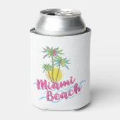 Koel roze-Miami-Beach-Florida Grafisch Blikjeskoeler (Blikje Voorkant)