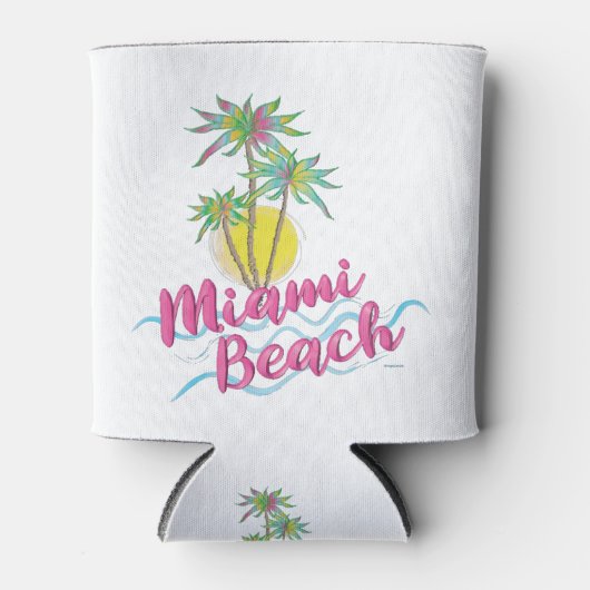 Koel roze-Miami-Beach-Florida Grafisch Blikjeskoeler (Voorkant)