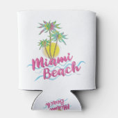 Koel roze-Miami-Beach-Florida Grafisch Blikjeskoeler (Achterkant)
