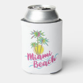 Koel roze-Miami-Beach-Florida Grafisch Blikjeskoeler (Blikje Achterkant)