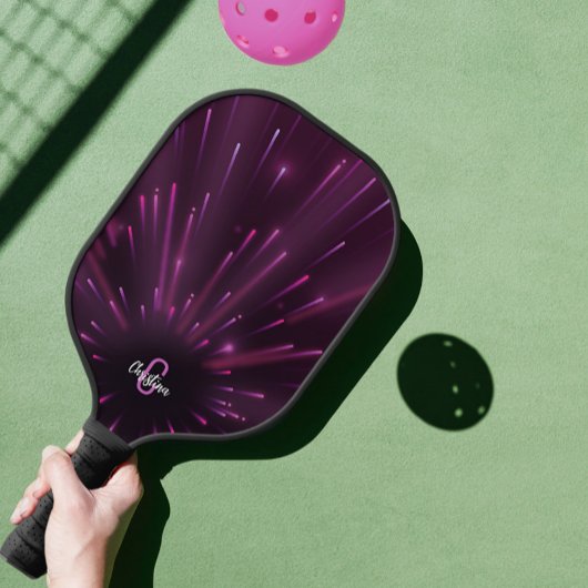 Koel roze neon stervende explosie Aangepaste naam  Pickleball Paddle