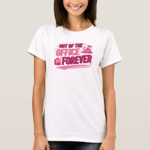 Koel roze OUT OF OFFICE Grafisch ontwerp T-shirt