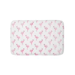 Koel Roze Tropisch Flamingo patroon op Wit Badmat