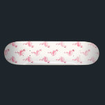 Koel Roze Tropisch Flamingo patroon op Wit Persoonlijk Skateboard<br><div class="desc">Het roze Tropische Flamingo patroon op de Witte Roze Druk van de Vogel van de Flamingo Background.The maakt een grote gift voor een wilde tropische de zomerpartij.</div>