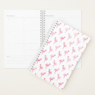 Koel Roze Tropisch Flamingo patroon op Wit Planner