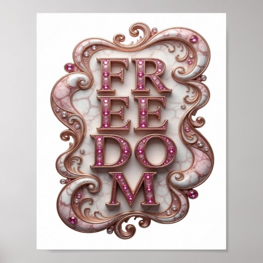 Koel Roze VRIJHEID Poster (Voorkant)