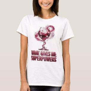 Koel Roze WIJN GEEFT ME SUPERKRACHTEN Artistiek Mo T-shirt