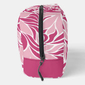 Koel Roze & Wit Modern Bloemen Patroon Monogram Toilettasje (Rechts)