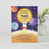 Koel ruimte twee de maanplaneten 2e verjaardag kaart (Staand voorkant)