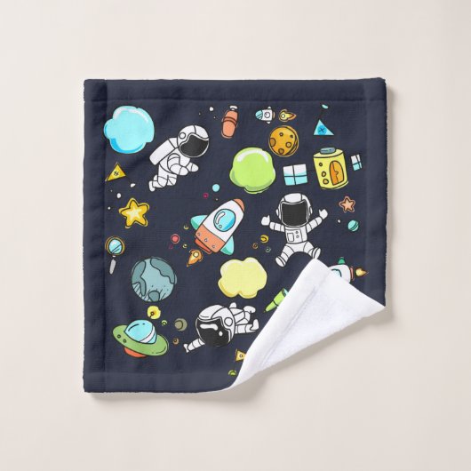 Koel ruimtethema - Astronauts & raketschilden Bad Handdoek (Wasdoekje)