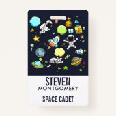 Koel ruimtethema - Astronauts & raketschilden Badge (Voorkant)