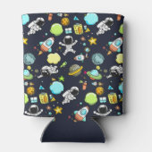 Koel ruimtethema - Astronauts & raketschilden Blikjeskoeler (Achterkant)