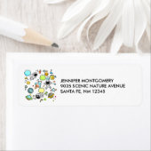 Koel ruimtethema - Astronauts & raketschilden Etiket (Insitu)