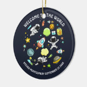 Koel ruimtethema - Astronauts & raketschilden Keramisch Ornament (Links)