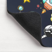 Koel ruimtethema - Astronauts & raketschilden Muismat (Hoek)