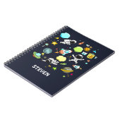 Koel ruimtethema - Astronauts & raketschilden Notitieboek (Linkerzijde)