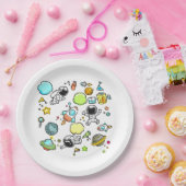 Koel ruimtethema - Astronauts & raketschilden Papieren Bordje (Feest)