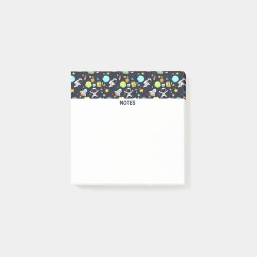 Koel ruimtethema - Astronauts & raketschilden Post-it® Notes (Voorkant)