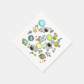 Koel ruimtethema - Astronauts & raketschilden Servet (Hoek)