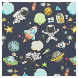 Koel ruimtethema - Astronauts & raketschilden Stof