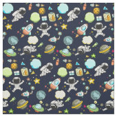 Koel ruimtethema - Astronauts & raketschilden Stof (Swatch)