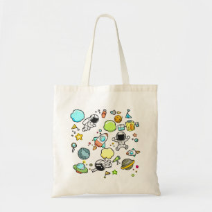 Koel ruimtethema - Astronauts & raketschilden Tote Bag