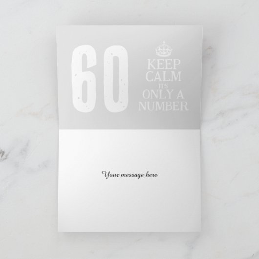 Koel rustig meme, aangepast op 60e verjaardag kaart (Binnen)