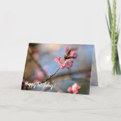 Koel Sakura bloemen tegen de grijze achtergrond Kaart (Voorkant)
