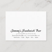 Koel Sandwich-winkel - Visitekaartje (Achterkant)